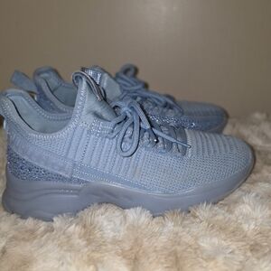 Stylish Light Blue Knit Sneakers